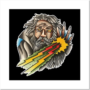 Lightning Wizard Tattoo Design Posters and Art